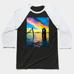 Couples wedding on beach Oil Painting Art Baseball T-Shirt